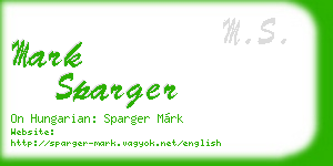 mark sparger business card